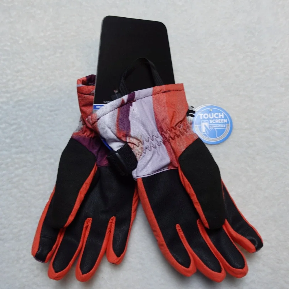 Columbia Whirlibird III Printed Glove Youth S Purple Orange Omni-Heat CY2087-864